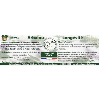 Complément vieux chien - Produit chien senior - La boutique de l'Arbalou