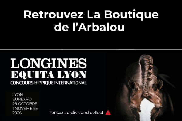 Depuis 15 ans, La Boutique de l'Arbalou vous donne rendez-vous à Equita Lyon
